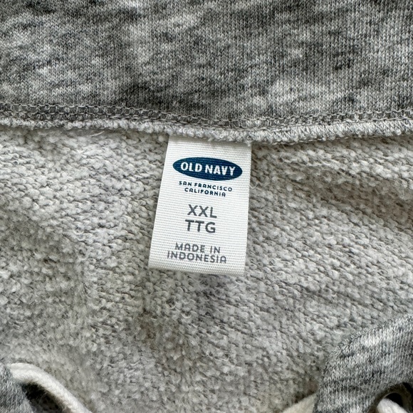 Old Navy Relaxed Lace-Up French Terry Top Heather Gray Size XXL - Picture 4 of 8